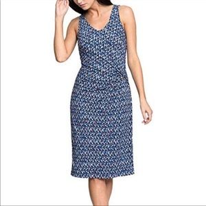 Nic + Zoe abstract triangle tile print side twist jersey dress 1X